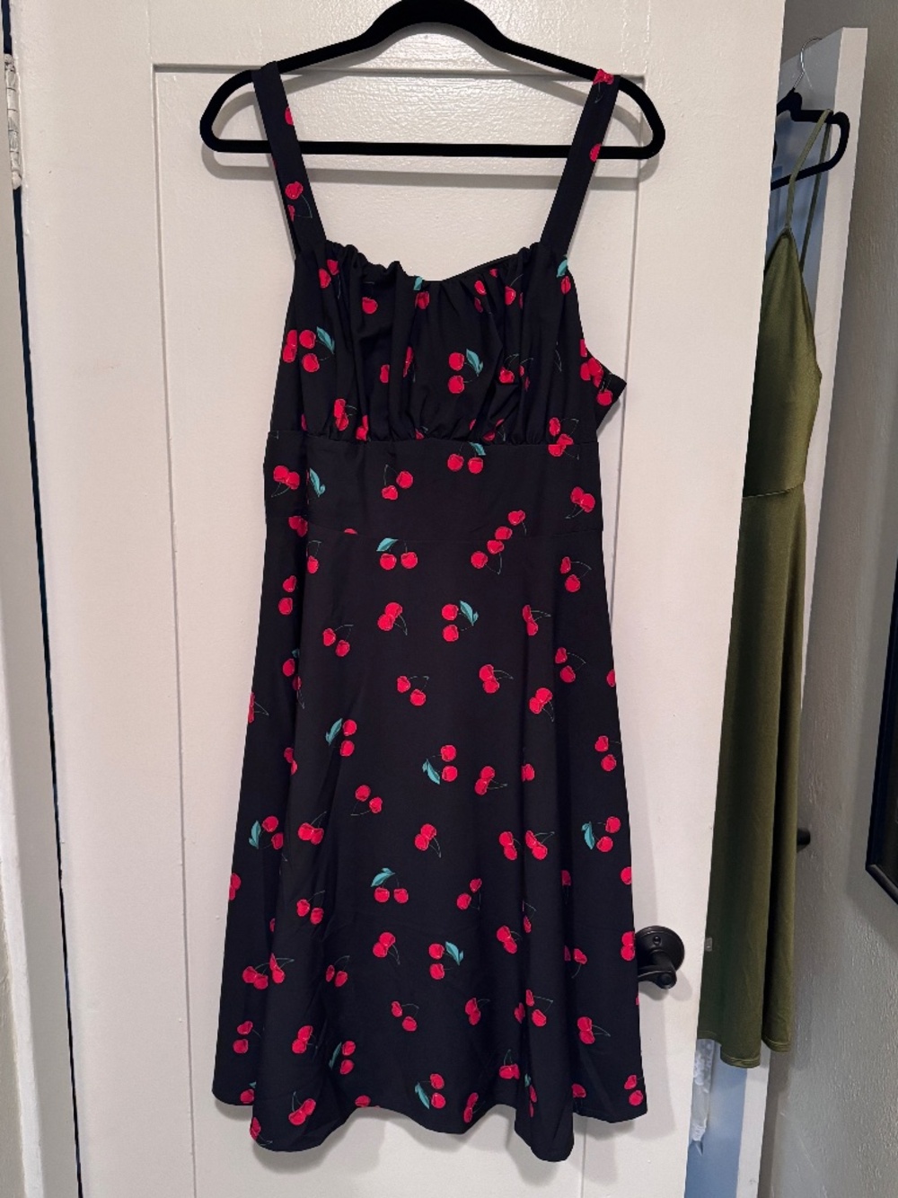 Belle Poque – Black A-Line Dress w/Red Cherries, NWT (Size 2X) - Picture 2 of 7